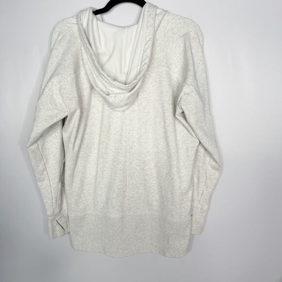 Athleta SP Small Petite Fog Heather Grey Triumph Long Hoodie Jacket Full Zip - Picture 2 of 14